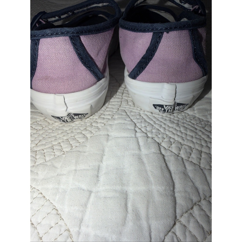 Vans Mary Jane Kids Size 2.5 Lavender Purple Navy Blue Canvas‎ Buckle Shoes - Picture 5 of 10